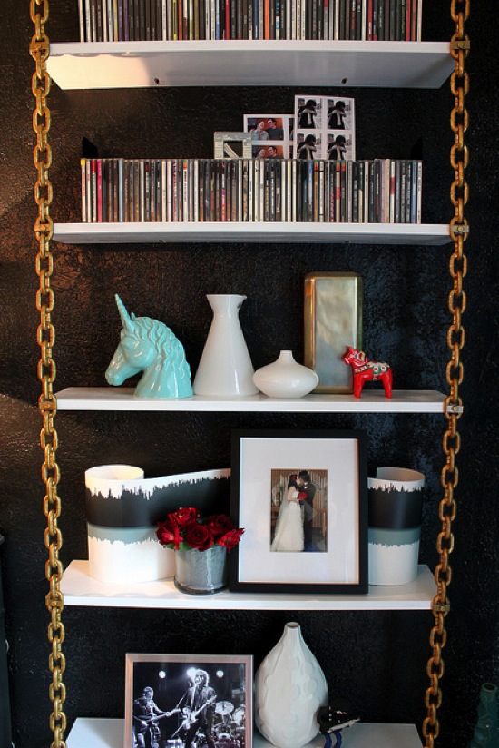 Rockin Golden Chain Shelving Unit Kara Paslay Design