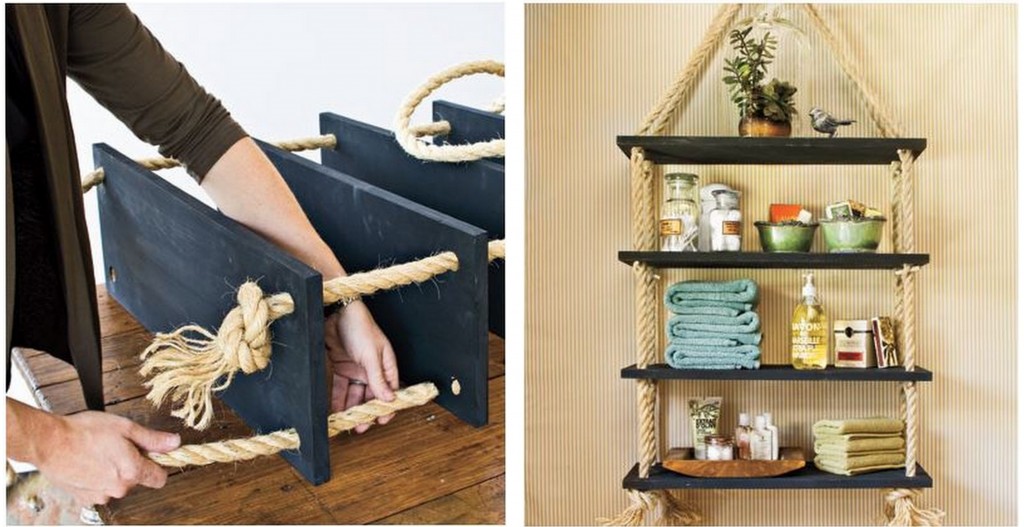 diy rope shelf